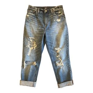 Abercrombie & Fitch Blue Distressed Boyfriend Jeans